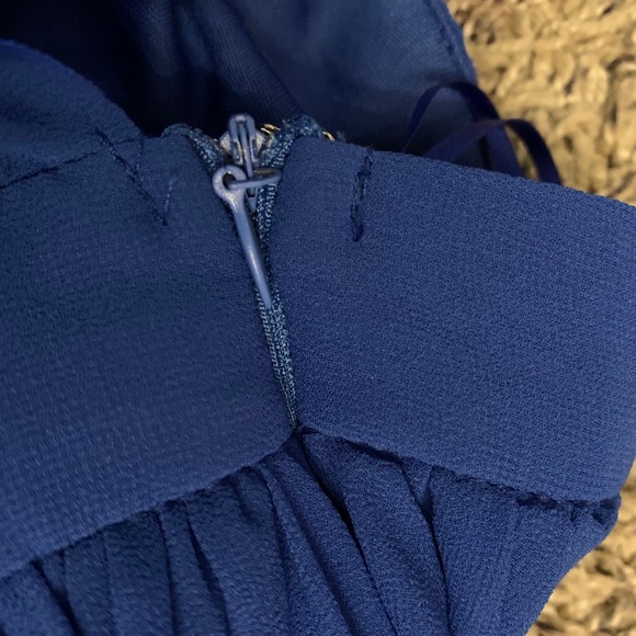 Miss Avenue Blue Maxi Dress Small Sleeveless V Neck Flowy Summer Cocktail - Picture 10 of 11